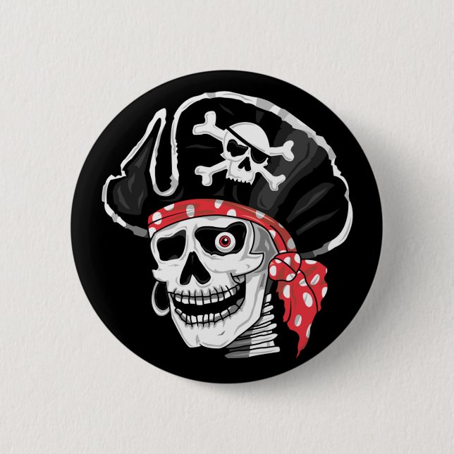 Captain Skull Pirate Button (Vorderseite)