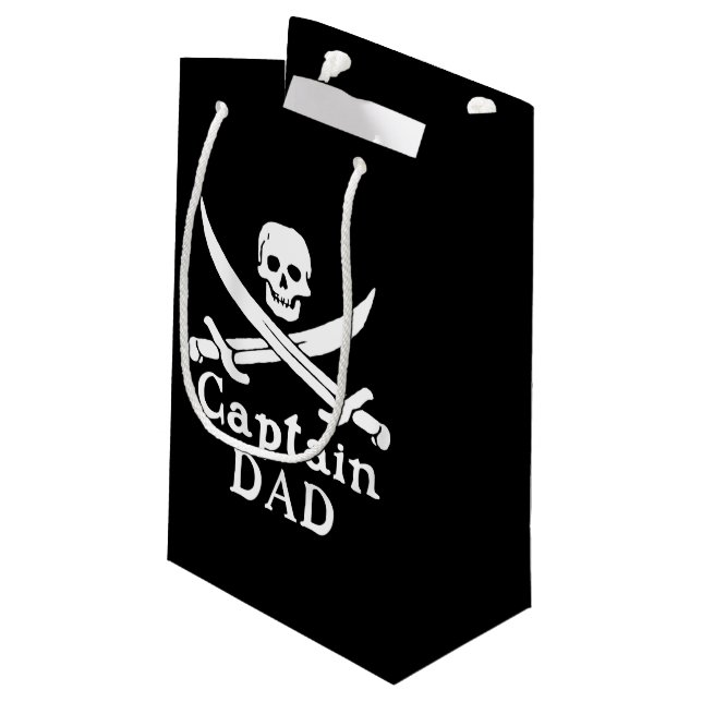 Captain Vater - Classic Kleine Geschenktüte (Rückseite Schrägansicht)