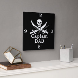 Captain Vater - Classic Quadratische Wanduhr
