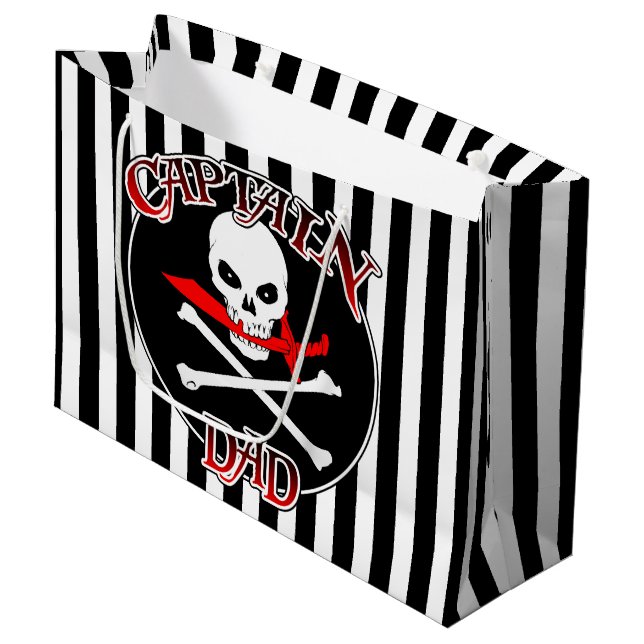 Captain Vater Gift Bag Große Geschenktüte (Vorderseite Schrägansicht)