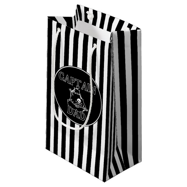 Captain Vater Gift Bag Kleine Geschenktüte (Vorderseite Schrägansicht)