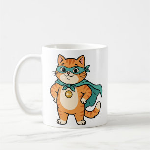 Captain Whiskerton – Süßer Superheld Orangefarbene Kaffeetasse