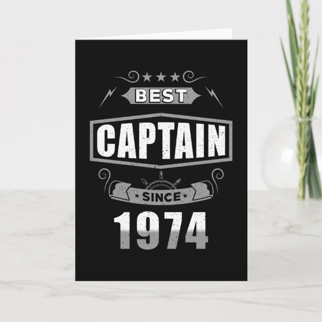 Captain's Birthday Best Captain seit 1974 Karte (Vorderseite)