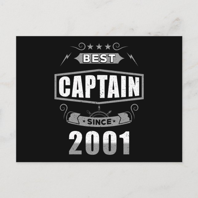 Captain's Birthday Best Captain Since 2001 Postkarte (Vorderseite)