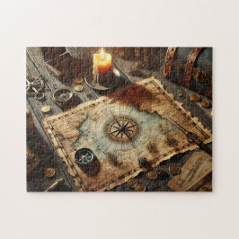 Captain's Treasure Map Nautical Adventure Decor