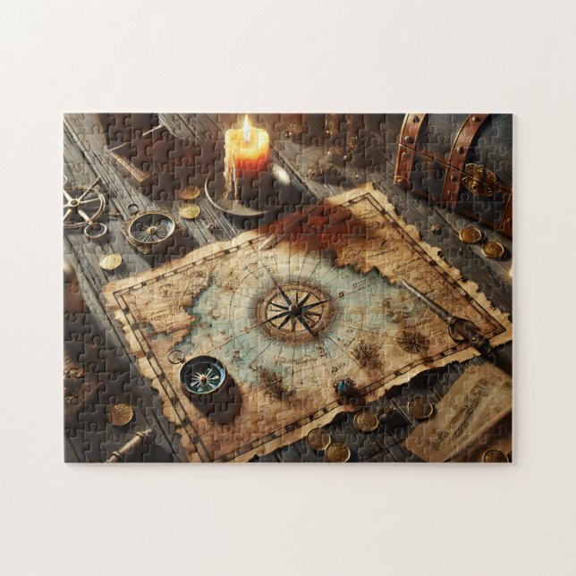 Captain's Treasure Map Nautical Adventure Decor (Horizontal)