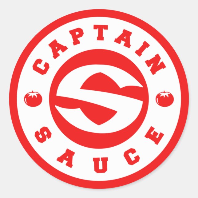 CaptainSauce Tomato Runder Aufkleber (Vorderseite)
