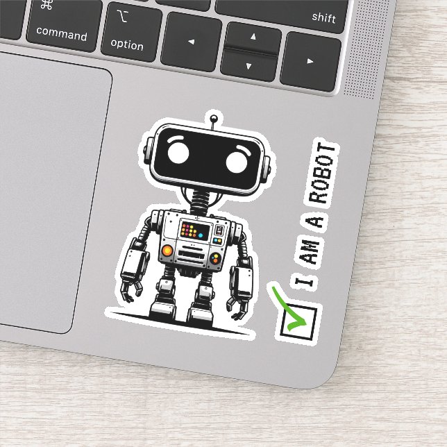 Captcha Robot - Ich bin ein Roboter Aufkleber (Detail)