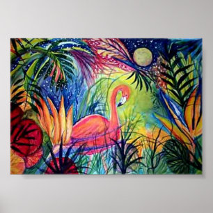 Captiva Flamingo-Mitternacht Poster