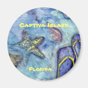 Captiva Insel-Aquarell-Florida-Kunst Magnet