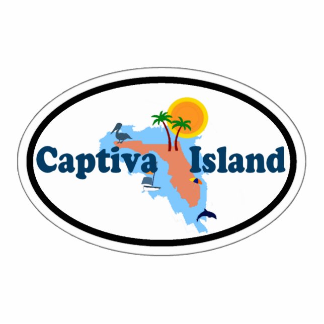 Captiva Insel Fotoskulptur Magnet (Vorne)