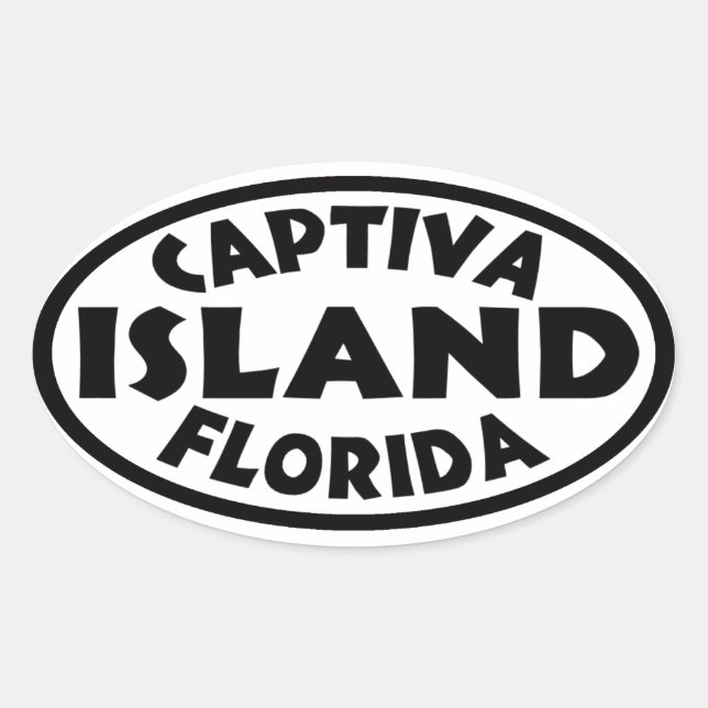 Captiva Island Florida schwarz Ovaler Aufkleber (Vorderseite)