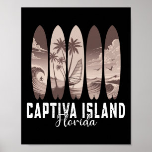 Captiva Island Florida Surfbrett Männer Frauen Sur Poster
