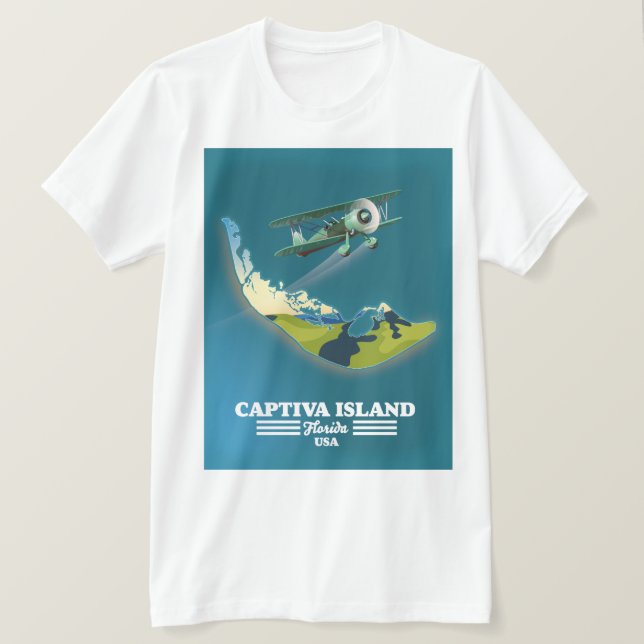 Captiva Island Florida USA Karte T-Shirt (Design vorne)