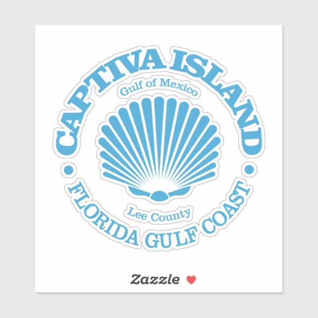 Captiva Island (Muschel) Aufkleber (Blatt)