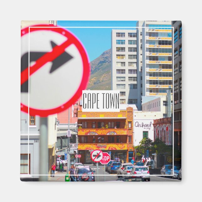 CapTown Cityscape Street Südafrika Magnet (Vorne)