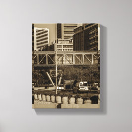 Captown Monochrome Cityscape Street Lifestyle Leinwanddruck