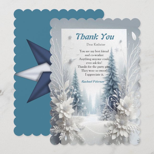 Capture Art Winter Scene & Snow and Ice Crystals Dankeskarte (Vorne/Hinten)