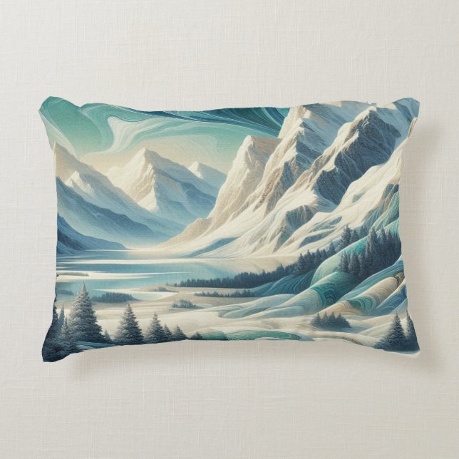 Capture Art Winter Scene & Snow and Ice Crystals Dekokissen (Vorderseite)