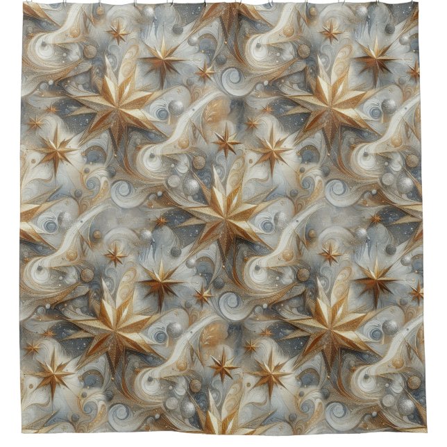 Capture Art Winter Scene & Snow and Ice Crystals Duschvorhang (Vorderseite)