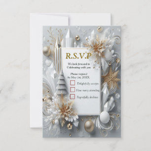 Capture Art Winter Scene & Snow and Ice Crystals RSVP Karte