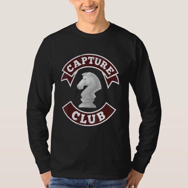 Capture Club Schach Checkmate Rittergabel Großmast T-Shirt (Vorderseite)