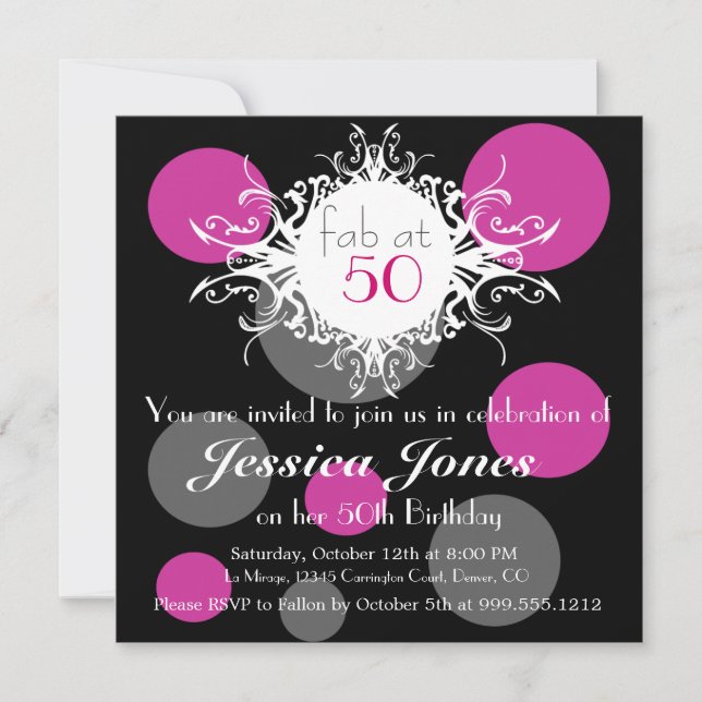 Capture d'écran de 50 invitations personnalisées à (Devant)