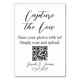 Capture des QR-Zeichen für die Liebe beim Hochzeit Tischnummer