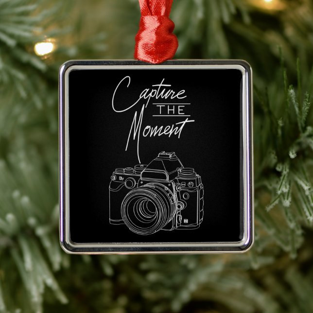 Capture  Moment Camera Photography Photographer. Ornament Aus Metall (Baum)