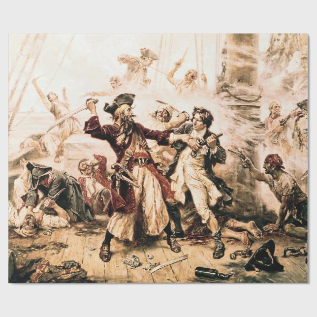 Capture, Pirate Blackbeard, Königin Anne's Rache Geschenkpapier (Flach)