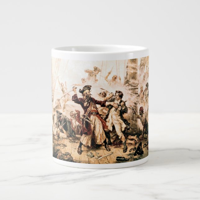 Capture, Pirate Blackbeard, Königin Anne's Rache Jumbo-Tasse (Vorderseite)