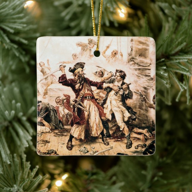 Capture, Pirate Blackbeard, Königin Anne's Rache Keramikornament (Baum)
