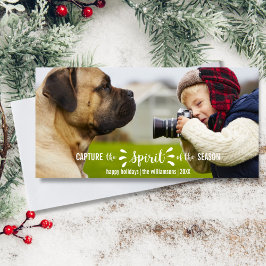 Capture the Christmas Spirit Whimsical Typografy Feiertagskarte