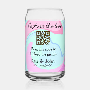 Capture the Liebe add QR Scan marmorfarben blau mi Dosenglas
