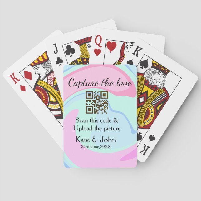 Capture the Liebe add QR Scan marmorfarben blau mi Spielkarten (Rückseite)