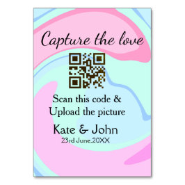 Capture the Liebe add QR Scan marmorfarben blau mi Tischnummer