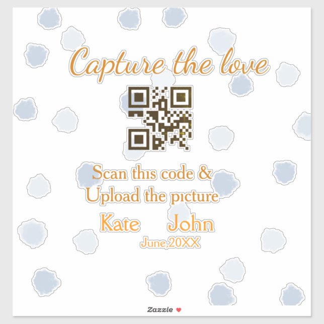 Capture the Liebe add QR scan upload image blue Aufkleber (Blatt)