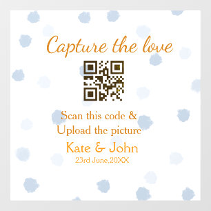 Capture the Liebe add QR scan upload image blue Fensteraufkleber