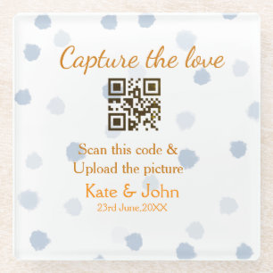 Capture the Liebe add QR scan upload image blue Glasuntersetzer