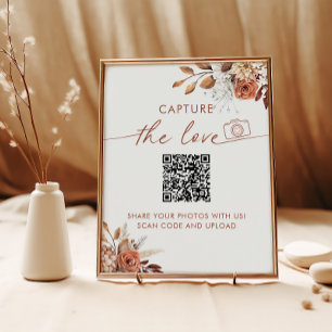 Capture the Liebe Boho Brautparty QR Code Poster