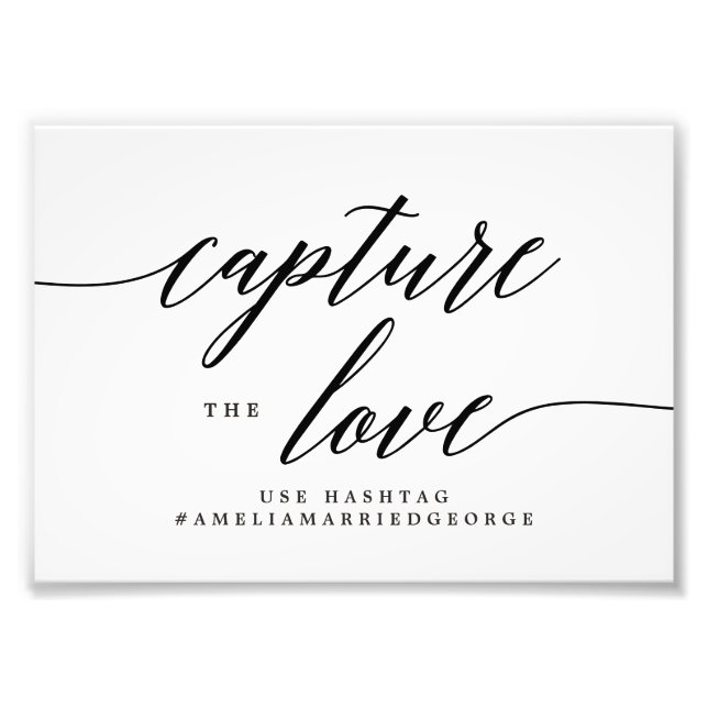 Capture the Liebe EDITABLE FARBE and SIZE Sign MSC Fotodruck (Vorne)