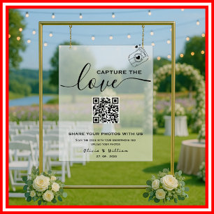 Capture the Liebe Foto QR Mattiert Wedding Sign Acrylschild