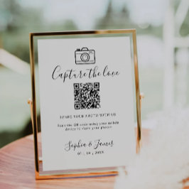 Capture the Liebe Foto Share QR Code Wedding Sign Sockelschild