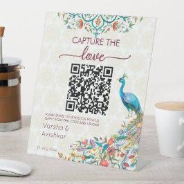 Capture the Liebe Foto Sharing qr Pfau Sockelschild