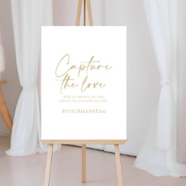 Capture the Liebe Hashtag Gold Modernes Elegantes  Poster