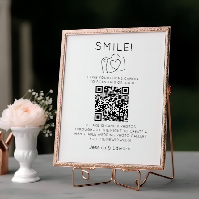Capture the Liebe QR Code Black Chic Moderne Hochz (Von Creator hochgeladen)