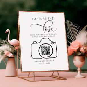 Capture the Liebe QR Code Black Chic Moderne Hochz