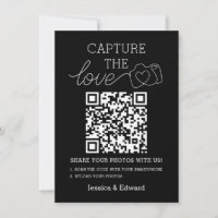 Capture the Liebe QR Code Black Chic Moderne Hochz
