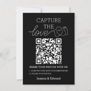 Capture the Liebe QR Code Black Chic Moderne Hochz