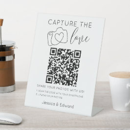 Capture the Liebe QR Code Black Chic Moderne Hochz Sockelschild